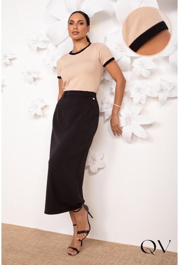 BLUSA EM TRICOT NUDE - LEKAZIS BLUSA EM TRICOT NUDE - LEKAZIS