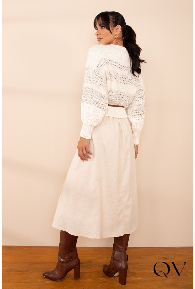 BLUSA EM TRICOT OFF WHITE - LEKAZIS BLUSA EM TRICOT OFF WHITE - LEKAZIS