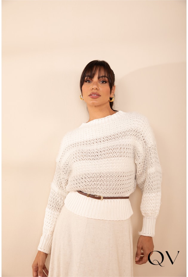 BLUSA EM TRICOT OFF WHITE - LEKAZIS BLUSA EM TRICOT OFF WHITE - LEKAZIS