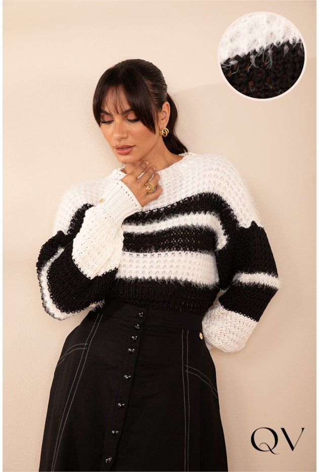 BLUSA EM TRICOT PRETO - LEKAZIS BLUSA EM TRICOT PRETO - LEKAZIS