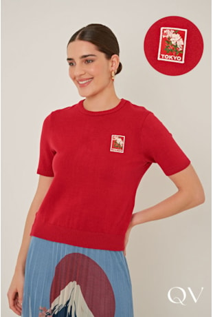 BLUSA EM TRICOT SLIM VERMELHO - LINDA DE MORRER