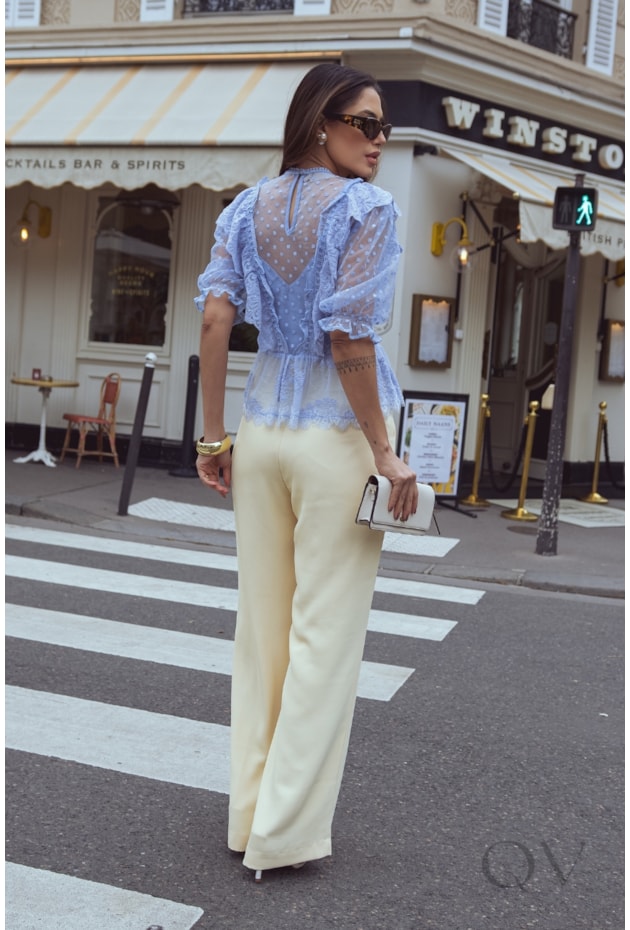 BLUSA EM TULE AZUL - LUZIA FAZZOLLI