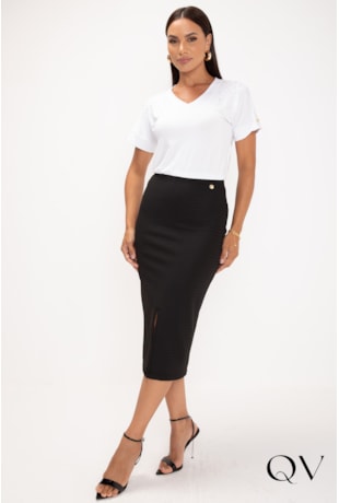 BLUSA EM VISCOLYCRA BORDADO BRANCO - LEKAZIS BLUSA EM VISCOLYCRA BORDADO BRANCO - LEKAZIS