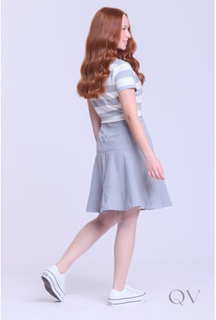 BLUSA ESTAMPA CEREJA EM MALHA DE ALGODÃO CINZA - HAPUK