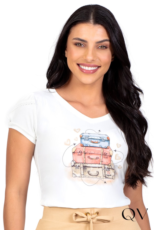 BLUSA ESTAMPA LOCALIZADA BEGE - HAPUK BLUSA ESTAMPA LOCALIZADA BEGE - HAPUK