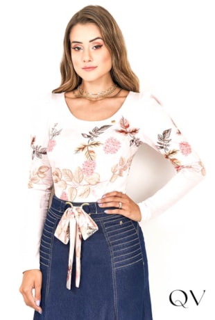 BLUSA ESTAMPA LOCALIZADA FLORAL - VIA TOLENTINO