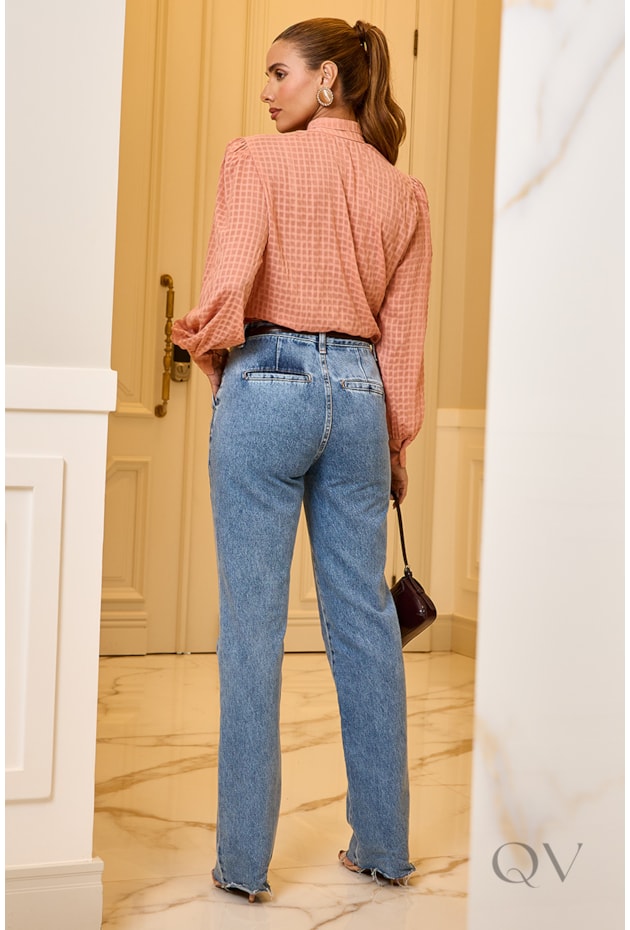 BLUSA ESTAMPADO EM CHIFFON ROSÊ - LUZIA FAZZOLLI