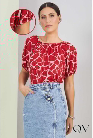BLUSA ESTAMPADO VERMELHO - TITANIUM JEANS