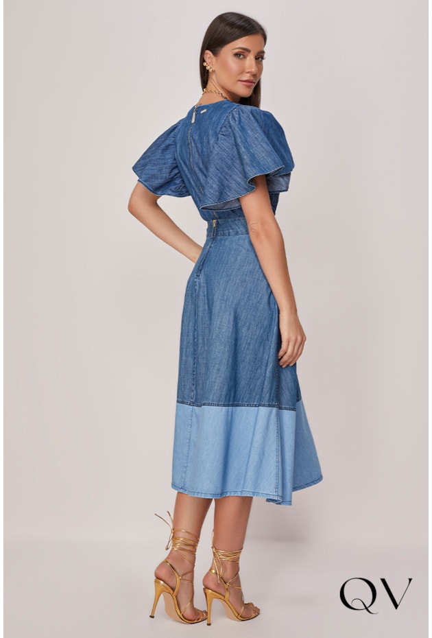 BLUSA JEANS DECOTE EM V - TITANIUM JEANS BLUSA JEANS DECOTE EM V - TITANIUM JEANS