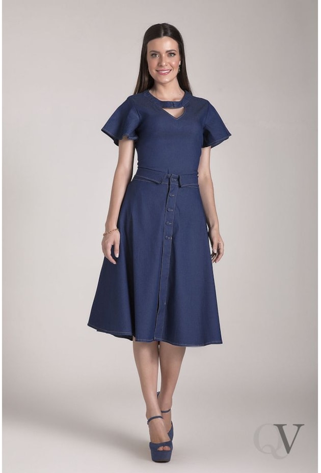 BLUSA JEANS MANGA GODÊ BUSTO VAZADO - LAURA ROSA BLUSA JEANS MANGA GODÊ BUSTO VAZADO - LAURA ROSA