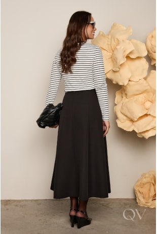 BLUSA LISTRADA EM MALHA CANELADA P&B - JANY PIM