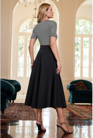 BLUSA LISTRADA EM MALHA PRETO - LUZIA FAZZOLLI