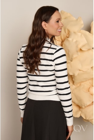 BLUSA LISTRADA EM MODAL P&B - JANY PIM