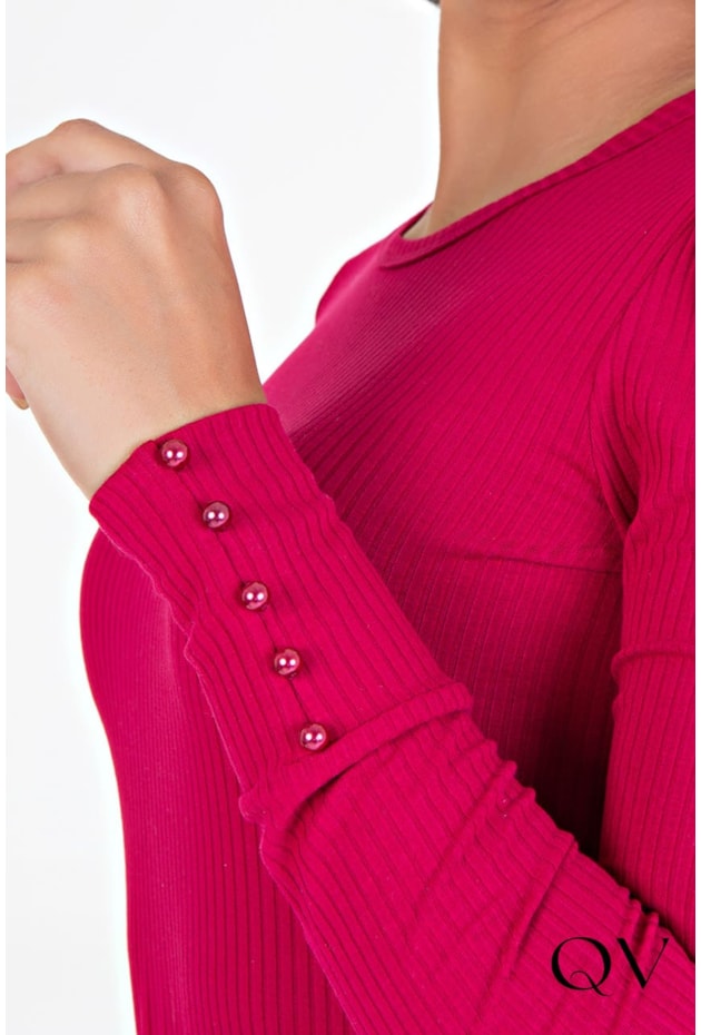 BLUSA MALHA CANELADA DEC REDONDO PINK - HAPUK BLUSA MALHA CANELADA DEC REDONDO PINK - HAPUK