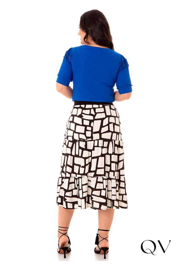 BLUSA MALHA CANELADA DETALHES EM LAISE AZUL ROYAL - HAPUK BLUSA MALHA CANELADA DETALHES EM LAISE AZUL ROYAL - HAPUK