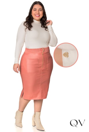 BLUSA MALHA CANELADA GOLA ALTA OFF WHITE - HAPUK