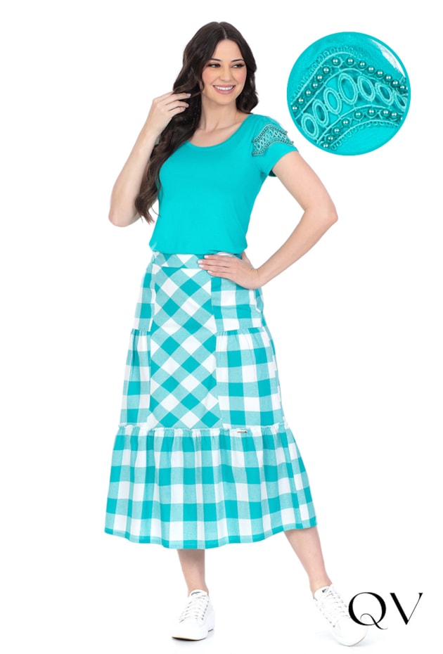 BLUSA MALHA COM GUIPIR AZUL - HAPUK BLUSA MALHA COM GUIPIR AZUL - HAPUK