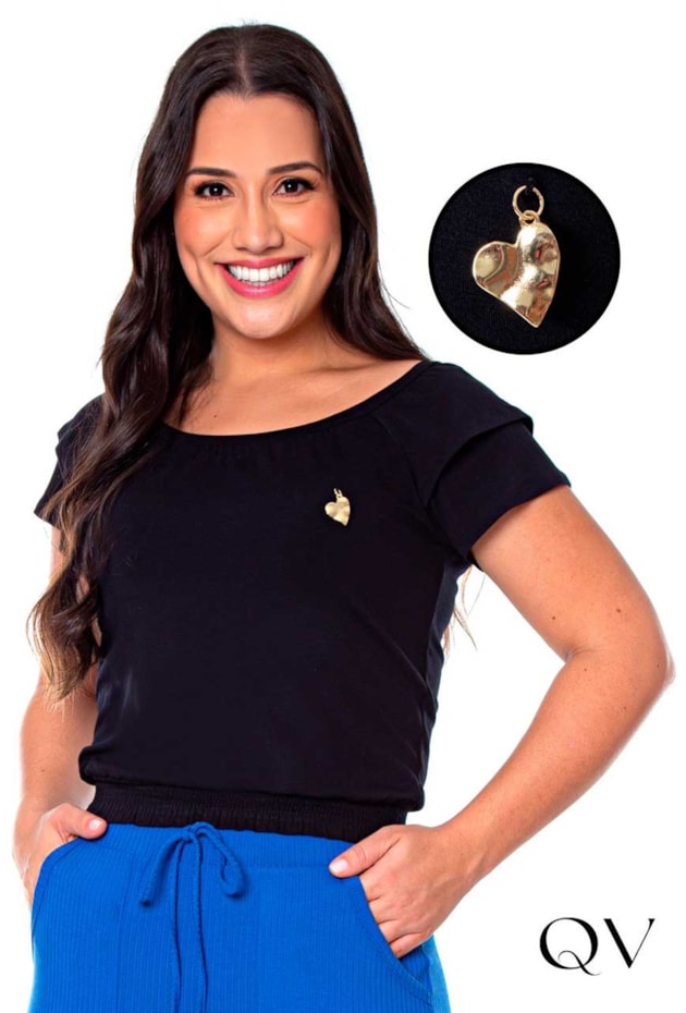 BLUSA MALHA COM MANGA BABADO PRETO - HAPUK BLUSA MALHA COM MANGA BABADO PRETO - HAPUK