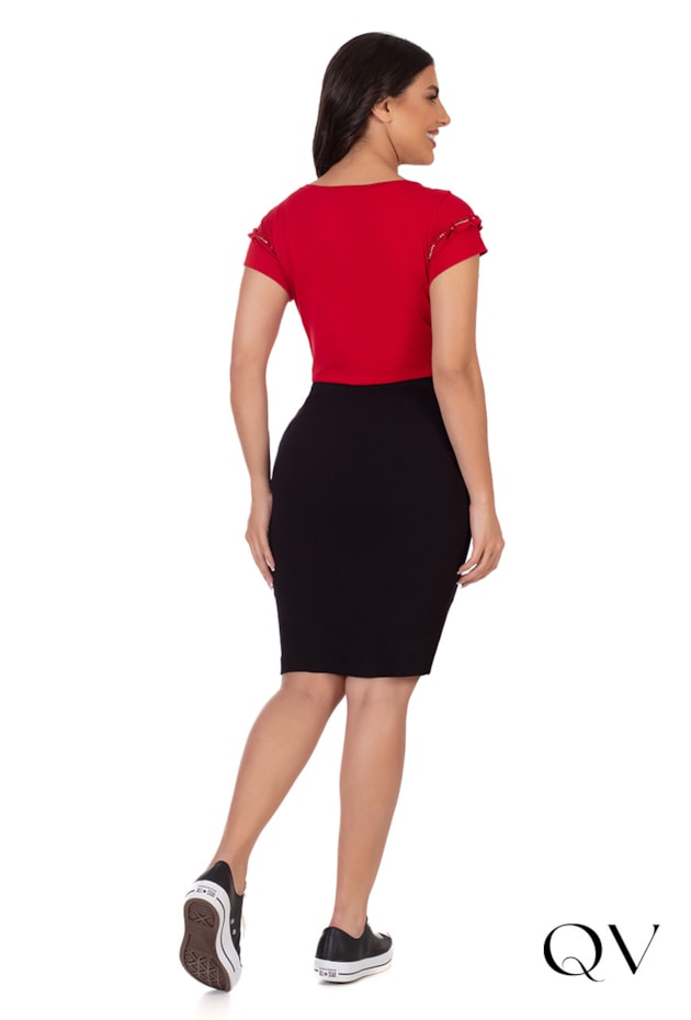 BLUSA MALHA COM STRASS VERMELHO - HAPUK