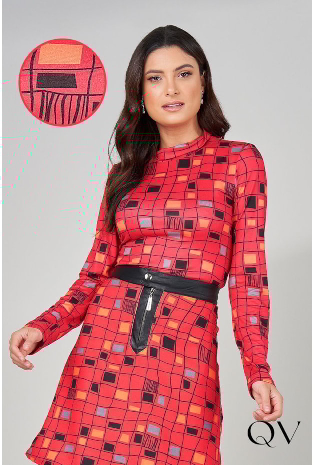 BLUSA MALHA ESTAMPADO VERMELHO - TITANIUM JEANS BLUSA MALHA ESTAMPADO VERMELHO - TITANIUM JEANS