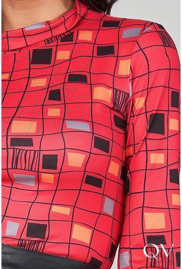 BLUSA MALHA ESTAMPADO VERMELHO - TITANIUM JEANS BLUSA MALHA ESTAMPADO VERMELHO - TITANIUM JEANS