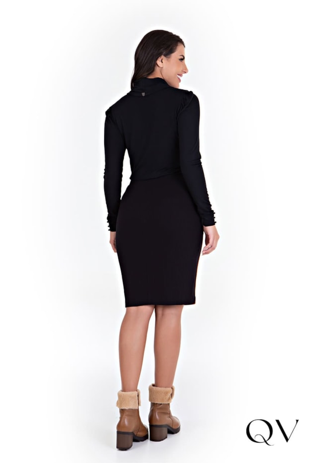 BLUSA MALHA GOLA ALTA PRETO - HAPUK BLUSA MALHA GOLA ALTA PRETO - HAPUK