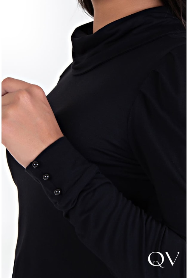 BLUSA MALHA GOLA ALTA PRETO - HAPUK BLUSA MALHA GOLA ALTA PRETO - HAPUK
