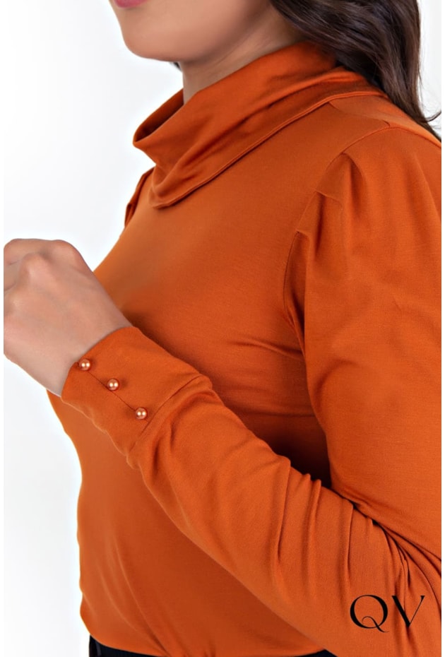 BLUSA MALHA GOLA ALTA TERRACOTA - HAPUK BLUSA MALHA GOLA ALTA TERRACOTA - HAPUK