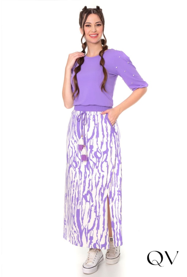 BLUSA MALHA PÉROLAS LILÁS - HAPUK BLUSA MALHA PÉROLAS LILÁS - HAPUK