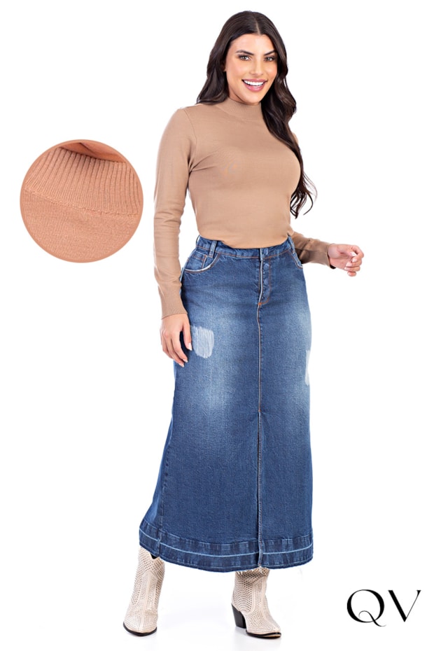 BLUSA MALHA RETILÍNEA MARROM - HAPUK BLUSA MALHA RETILÍNEA MARROM - HAPUK