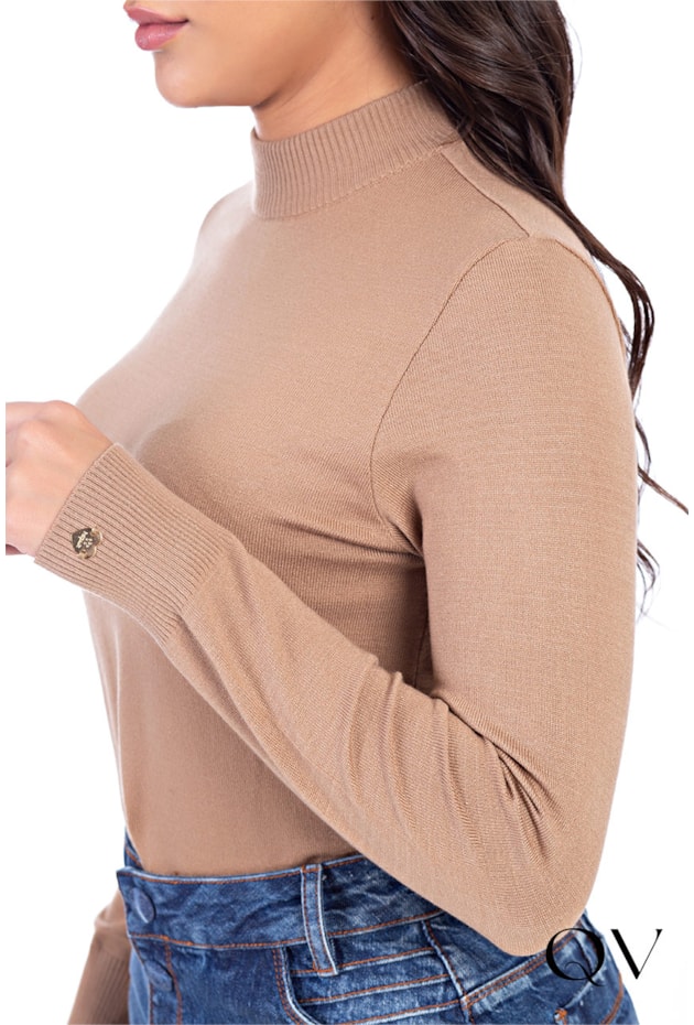 BLUSA MALHA RETILÍNEA MARROM - HAPUK BLUSA MALHA RETILÍNEA MARROM - HAPUK