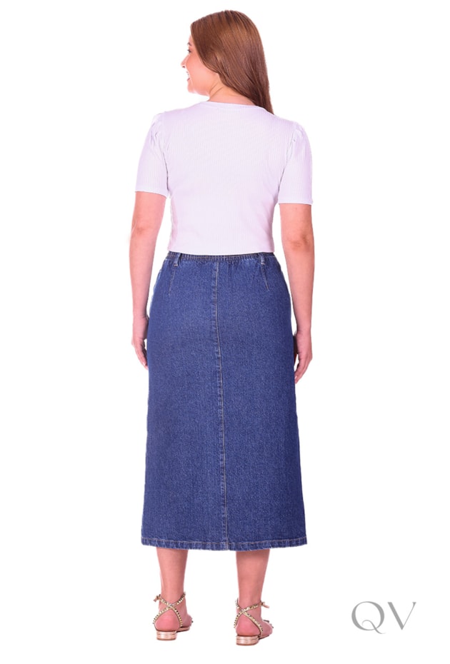 BLUSA MANGA CURTA EM MALHA CANELADA BRANCO - HAPUK