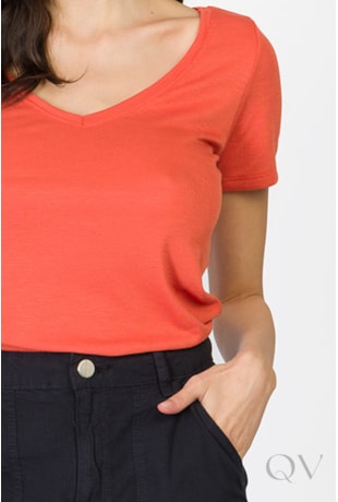 BLUSA MANGA CURTA EM MALHA TRICOT FLAMÊ VERMELHO - DOCE TRAMA BLUSA MANGA CURTA EM MALHA TRICOT FLAMÊ VERMELHO - DOCE TRAMA