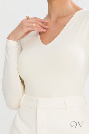 BLUSA MANGA LONGA EM MALHA BRANCO - TLIC RIO