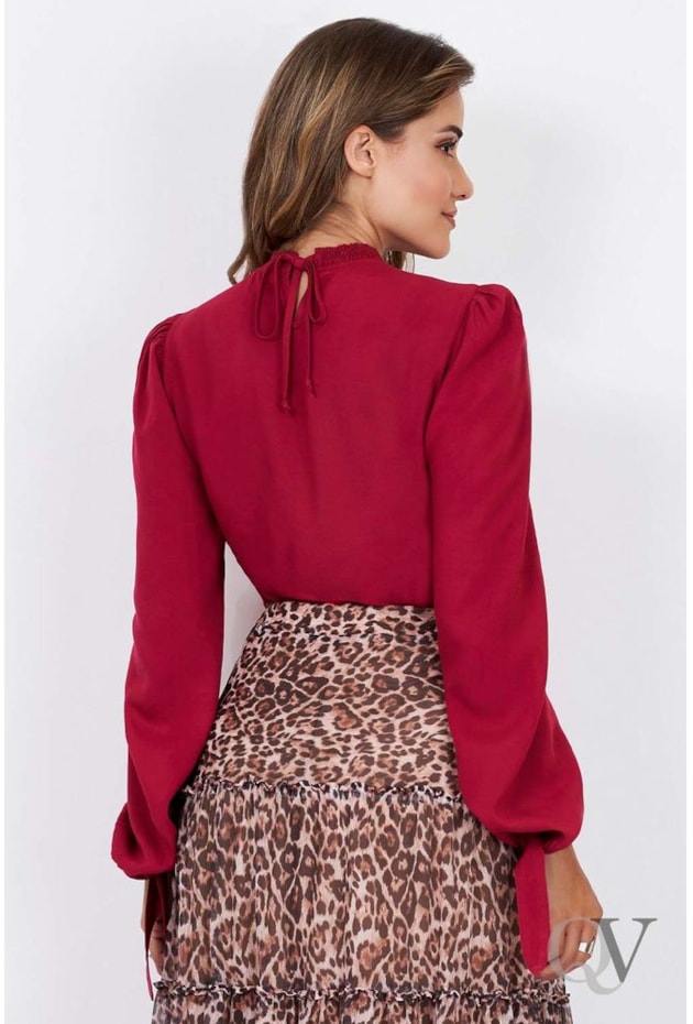 BLUSA MANGA LONGA GOLA ALTA MARSALA - VIA TOLENTINO BLUSA MANGA LONGA GOLA ALTA MARSALA - VIA TOLENTINO
