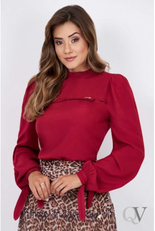 BLUSA MANGA LONGA GOLA ALTA MARSALA - VIA TOLENTINO