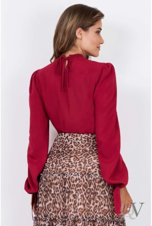 BLUSA MANGA LONGA GOLA ALTA MARSALA - VIA TOLENTINO