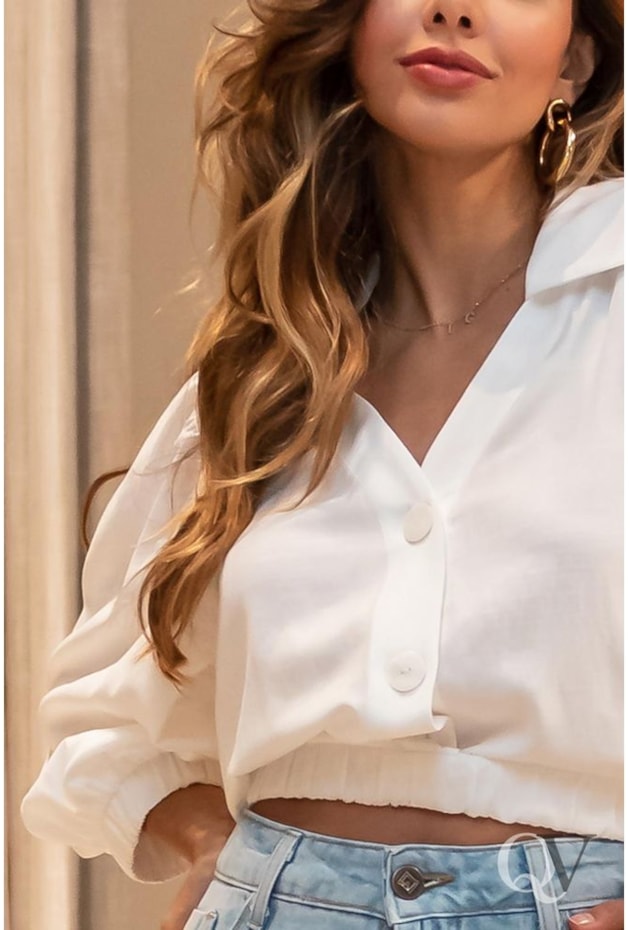 BLUSA MANGA PRINCESA CREPE BRANCO - LUZIA FAZZOLLI BLUSA MANGA PRINCESA CREPE BRANCO - LUZIA FAZZOLLI