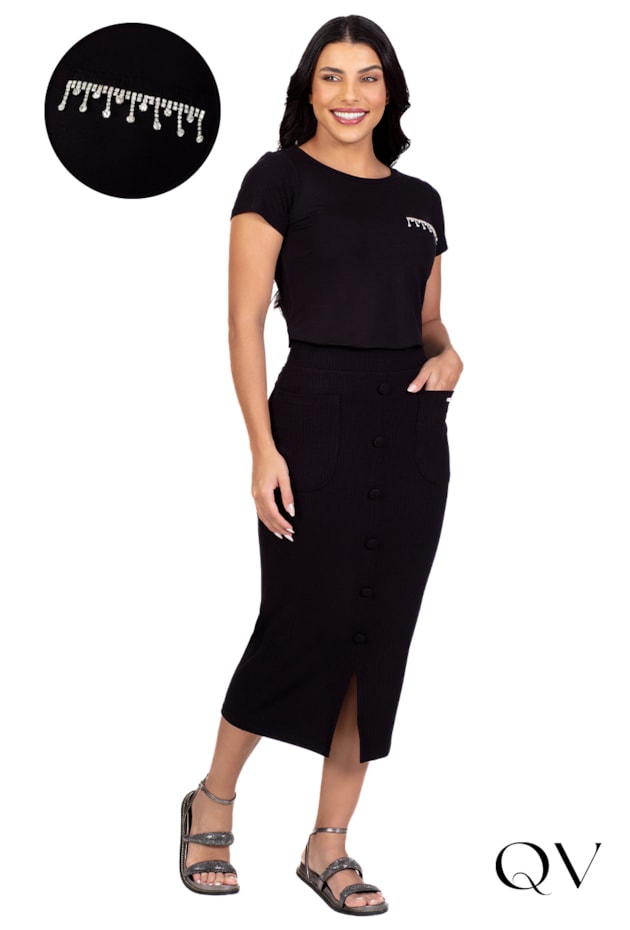 BLUSA MOLETINHO BORDADO STRASS PRETO - HAPUK BLUSA MOLETINHO BORDADO STRASS PRETO - HAPUK