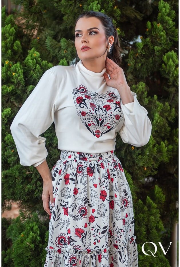 BLUSA MOLETINHO ESTAMPA LOCALIZADA OFF WHITE - LUZIA FAZZOLLI BLUSA MOLETINHO ESTAMPA LOCALIZADA OFF WHITE - LUZIA FAZZOLLI