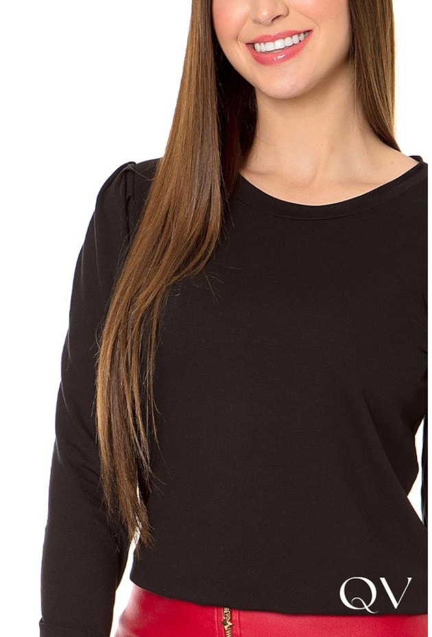 BLUSA MOLETINHO MANGAS LONGAS PRETO - HAPUK BLUSA MOLETINHO MANGAS LONGAS PRETO - HAPUK