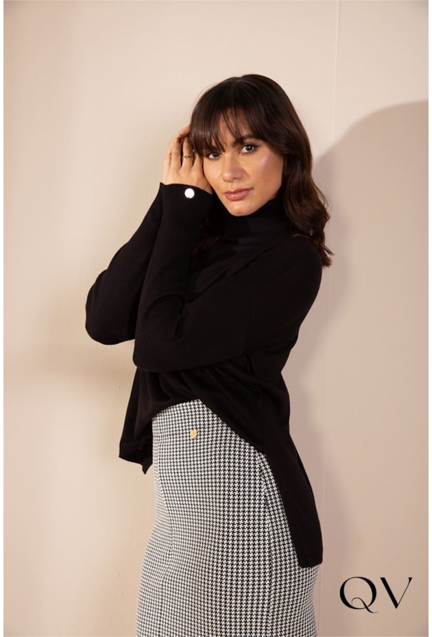 BLUSA MULLET TRICOT PRETO - LEKAZIS BLUSA MULLET TRICOT PRETO - LEKAZIS