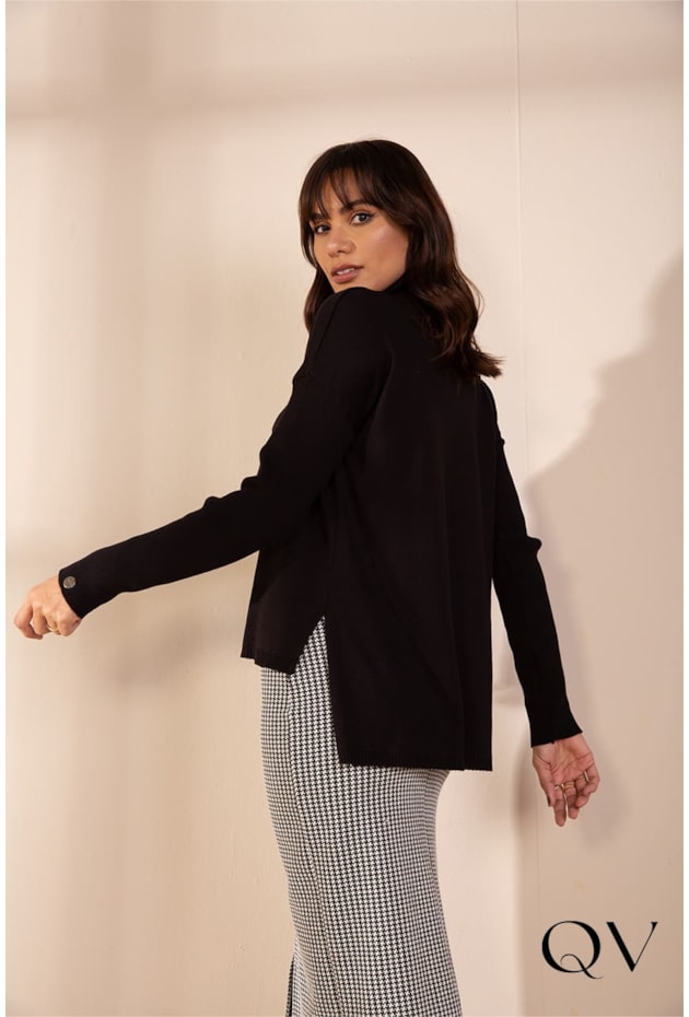 BLUSA MULLET TRICOT PRETO - LEKAZIS BLUSA MULLET TRICOT PRETO - LEKAZIS