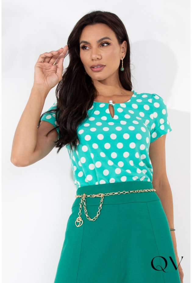 BLUSA POÁ VERDE TIFFANY - LEKAZIS