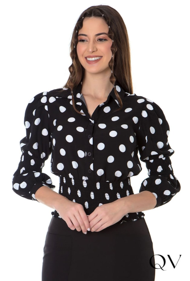 BLUSA POÁ VISCOSE E LASTÉX PRETO - HAPUK BLUSA POÁ VISCOSE E LASTÉX PRETO - HAPUK