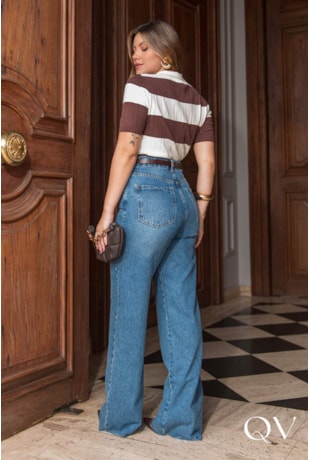 BLUSA POLO EM TRICOT LISTRADO MARROM - LUZIA FAZZOLLI BLUSA POLO EM TRICOT LISTRADO MARROM - LUZIA FAZZOLLI