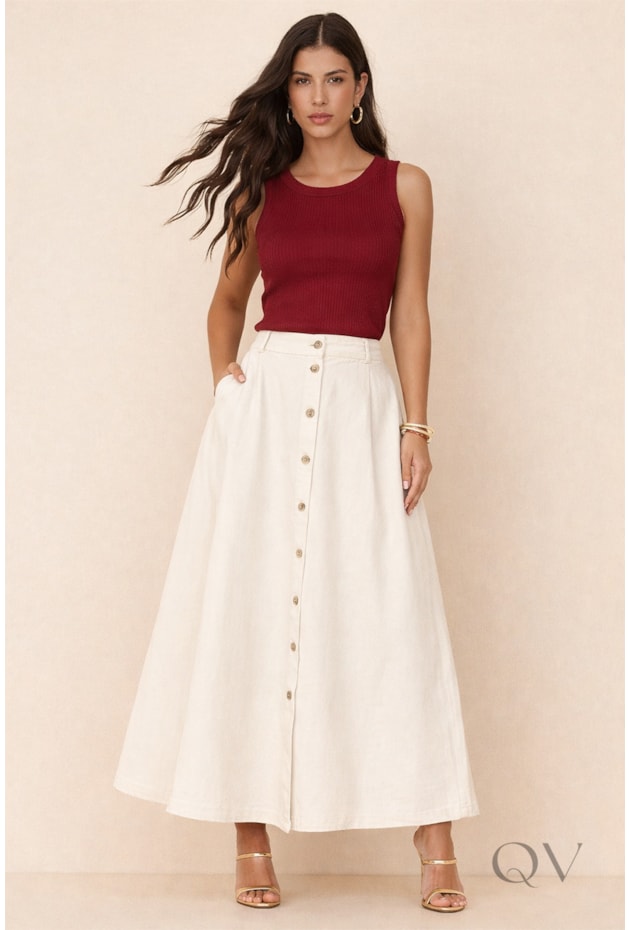 BLUSA REGATA CANELADA EM VISCOSE BORDÔ - ARTSY