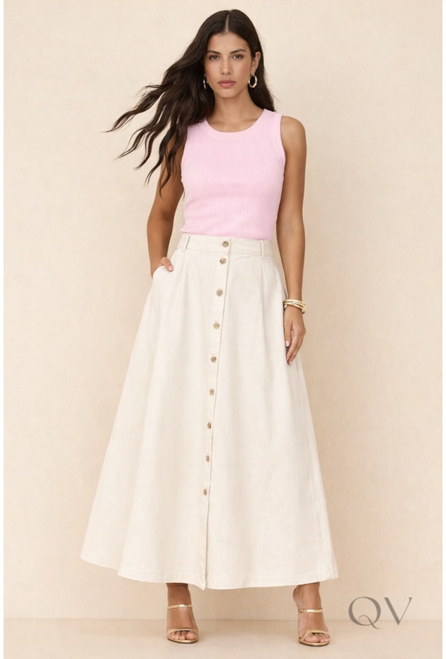 BLUSA REGATA CANELADA EM VISCOSE ROSA - ARTSY