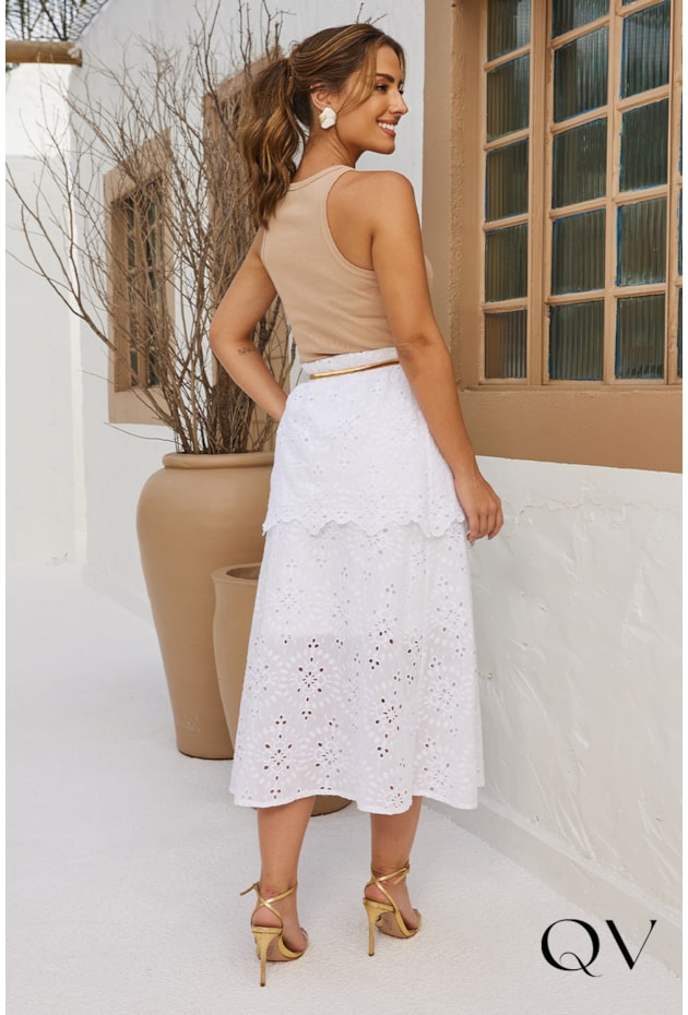 BLUSA REGATA COM RENDA BEGE - DOCE MARIA BLUSA REGATA COM RENDA BEGE - DOCE MARIA