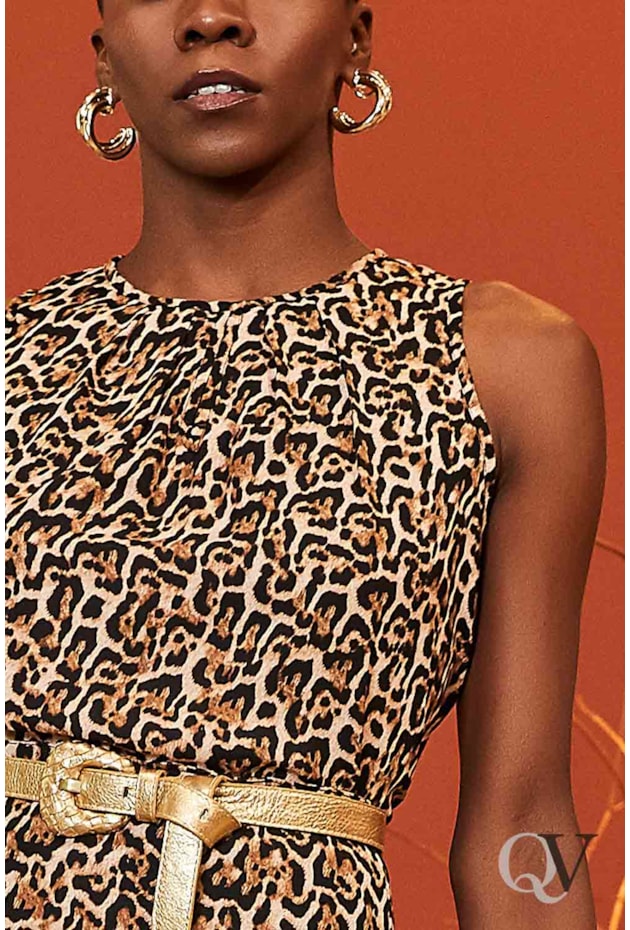 BLUSA REGATA CREPE ANIMAL PRINT - LUZIA FAZZOLLI BLUSA REGATA CREPE ANIMAL PRINT - LUZIA FAZZOLLI